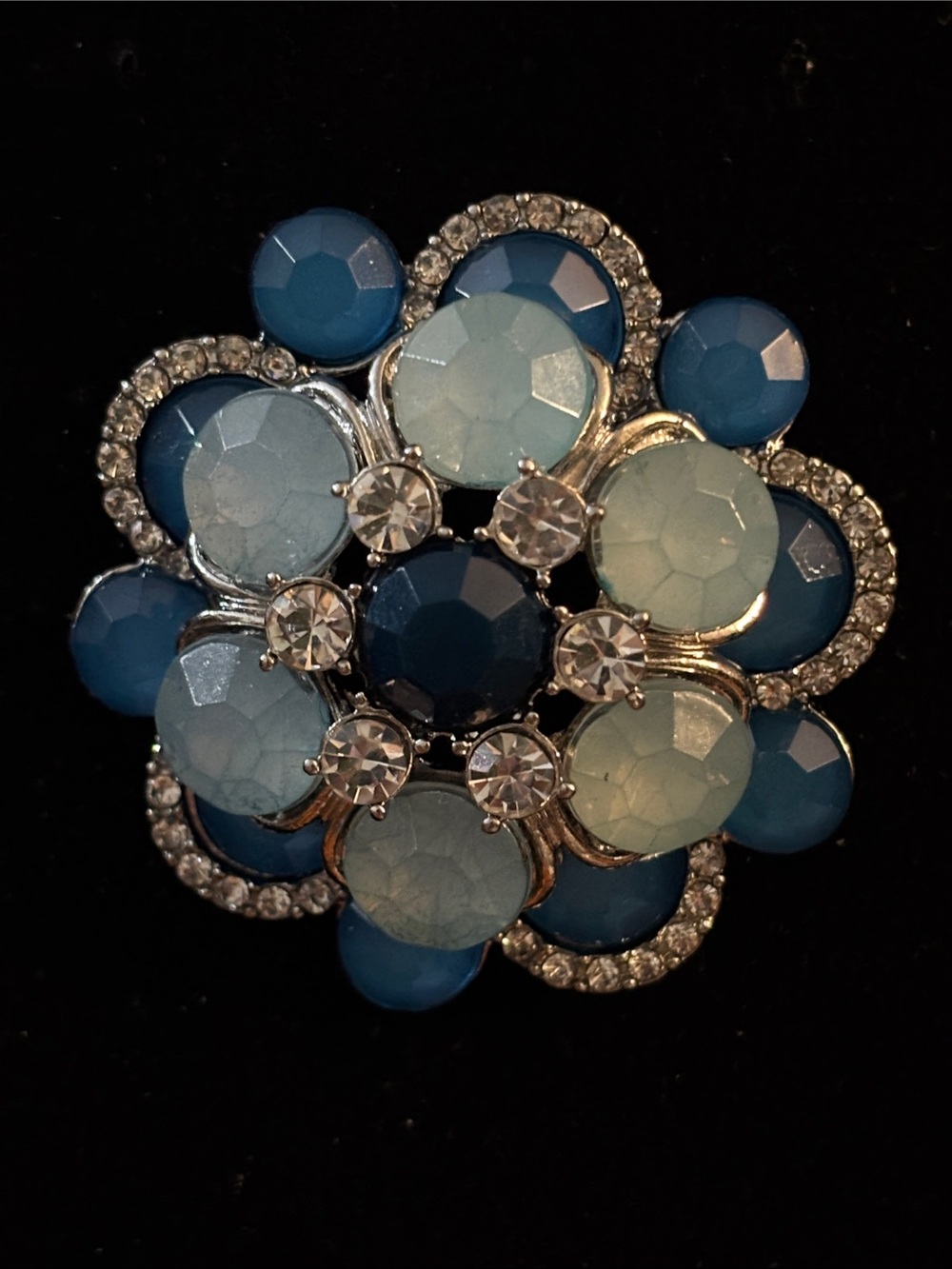 Blue Crystal Brooch